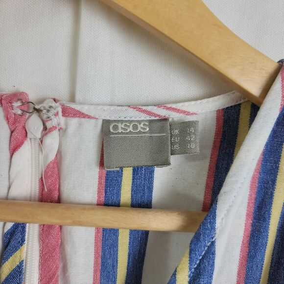 ASOS Maternity Maxi Dress Womens Size 10 Tie Front Lightweight Cotton Casual - Picture 2 of 11